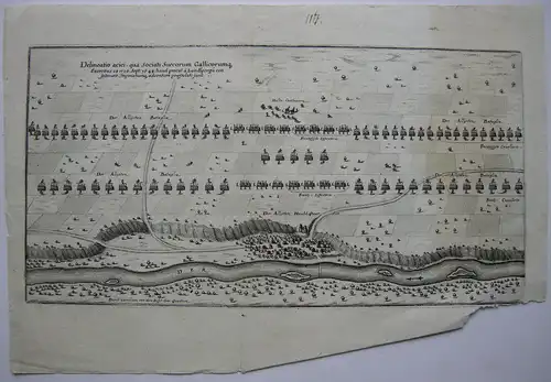 Manöver Alliierten Landsberg Dreißigjähr Krieg Orig Kupferstichkarte 1696 Bayern