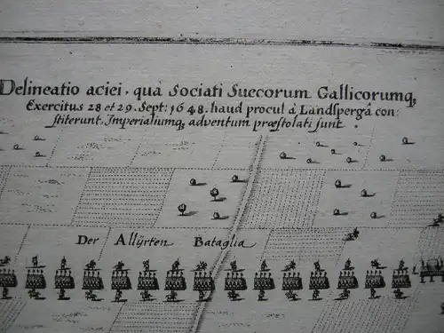 Manöver Alliierten Landsberg Dreißigjähr Krieg Orig Kupferstichkarte 1696 Bayern