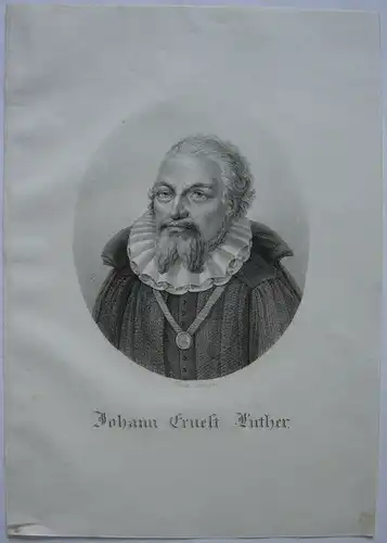Joh. Ernst Luther (1560-1637) Enkel Luthers Orig Lithografie Kunike 1825