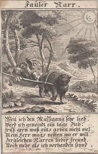 Fauler Narr Faulpelz Orig Kupferstich Abraham a Sancta Clara 1709