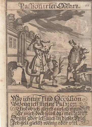 Passionierter Narr Exaltiertheit Orig Kupferstich Abraham a Sancta Clara 1709