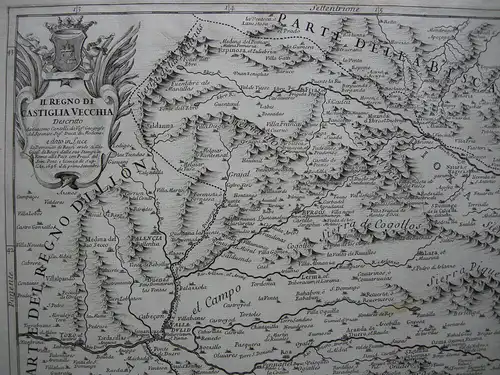 Spanien Castilia la Vieja Copperplate map Giacomo Cantelli Vignola 1696 Espana