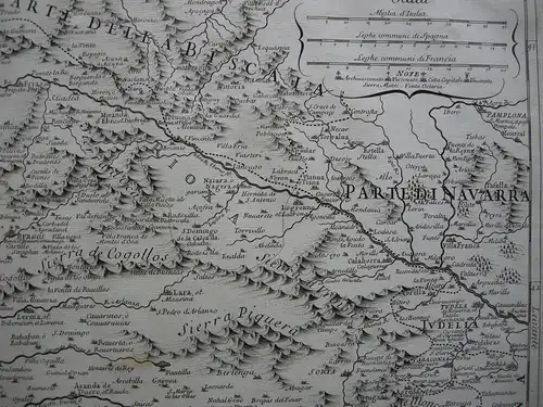 Spanien Castilia la Vieja Copperplate map Giacomo Cantelli Vignola 1696 Espana