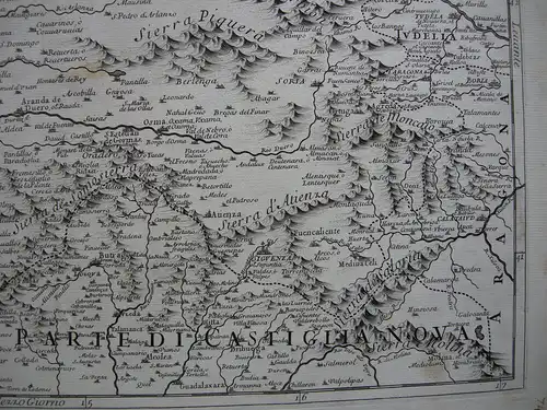 Spanien Castilia la Vieja Copperplate map Giacomo Cantelli Vignola 1696 Espana