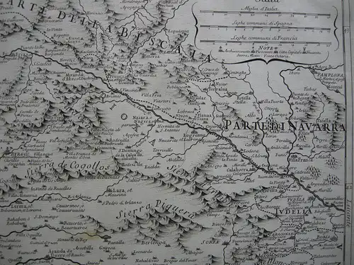 Spanien Castilia Nueva Copperplate map Giac Cantelli Vignola 1696 Espana Barbey