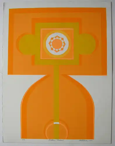 Bob Click Golden Shadows Orig Serigrafie in Gelb und Orange 1969 signiert