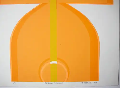 Bob Click Golden Shadows Orig Serigrafie in Gelb und Orange 1969 signiert