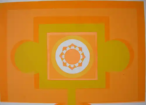 Bob Click Golden Shadows Orig Serigrafie in Gelb und Orange 1969 signiert