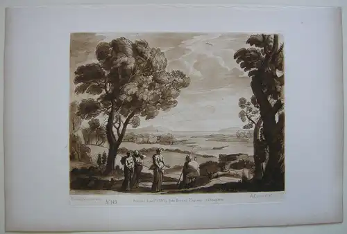 Robert Earlom (1742-1822) Küstenlandschaft Mezzotinto nach Lorrain 1776