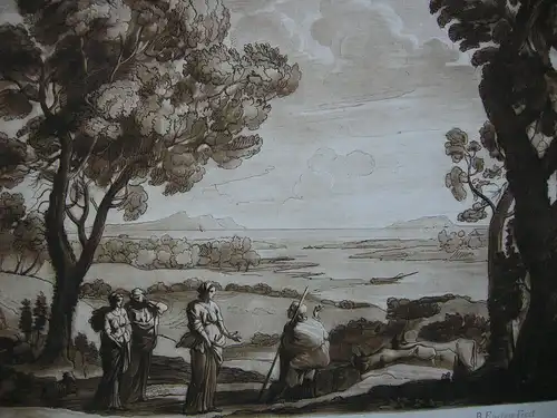 Robert Earlom (1742-1822) Küstenlandschaft Mezzotinto nach Lorrain 1776
