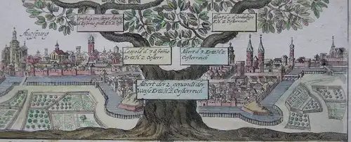 Augsburg Gesamtansicht Stammbaum Albrecht II Kupferstich Schweizer 1661 Schwaben