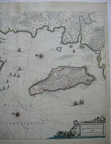 Frankreich France Bretagne Isle d'Oleron Ré Orig Kupferstichkarte Bleau 1647