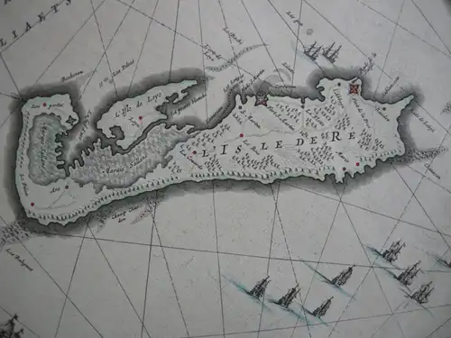 Frankreich France Bretagne Isle d'Oleron Ré Orig Kupferstichkarte Bleau 1647