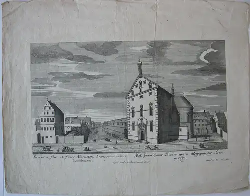 Vue d’optique Guckkastenblatt Augsburg Kapuziner Osten Kupferstich 1750 Akademie