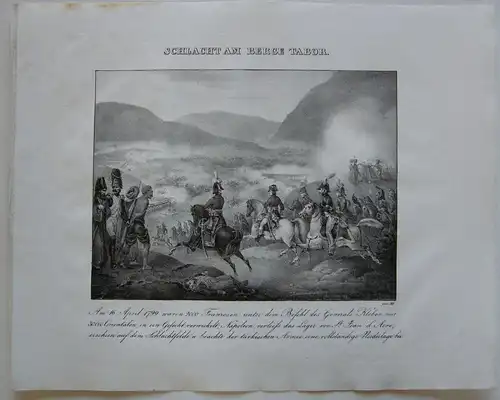 Napoleon Schlacht Berg Tabor Israel Orig Lithographie 1832 Napoleonische Kriege