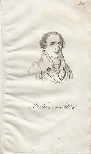 Freiherr vom Stein (1757–1831) Preußischer Reformer Orig Radierung 1840
