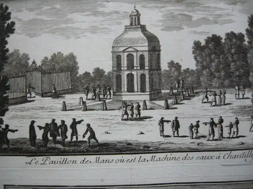 Gabriel Perelle (1603-1677) Pavillon Chantilly Vigneul Orig Kupferstich 1660