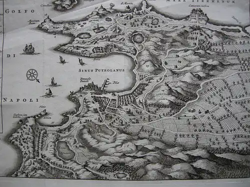 Golfo die Napoli Pozzuoli Sinus Puteolanus Orig Kupferstich Campania Italia 1720