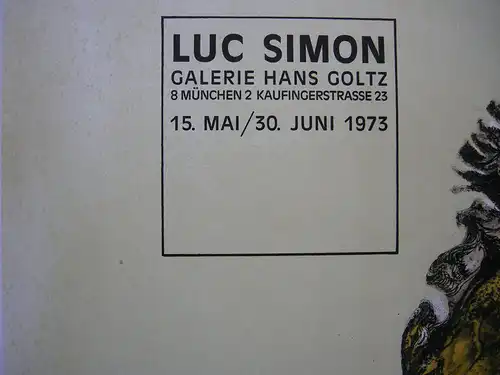 Luc Simon (1924-2011) Plakat Galerie Goltz München 1971 Orig Serigrafie  Mourlot