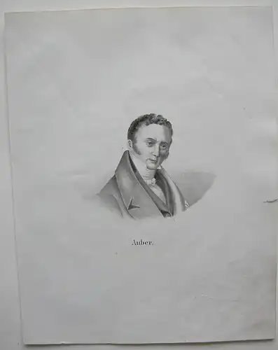 Daniel-F. Auber (1782-1871) franzöischer Komponist  Orig. Lithografie 1850