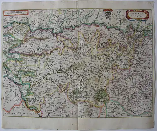 Herzogtum Jülich Köln altkolor Orig Kupferstichkarte Janssonius 1680 NRW