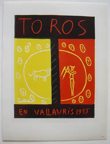 Pablo Picasso Toros en Vallauris1955 Orig Lithografie Maitres de l'Ecole 1959
