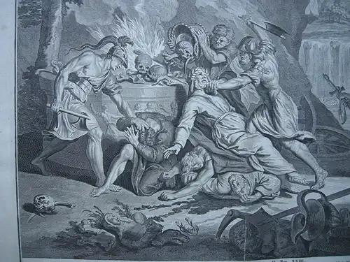 Joschija König von Juda Bekämpft den Götzendienst Orig Kupferstich um 1750