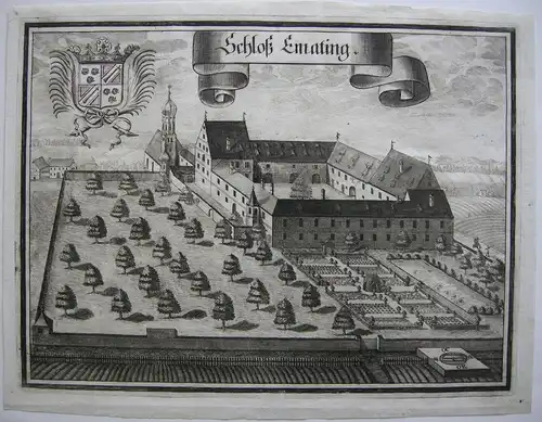 Schloß Egmating Glonn Ebersberg Oberbayern Orig Kupferstich Wening 1703