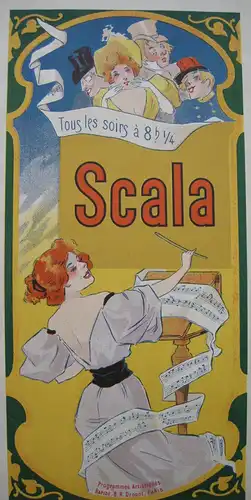 Scala Paris Varieté Werbeblatt Orig Farblithografie 1910 Jugendstil