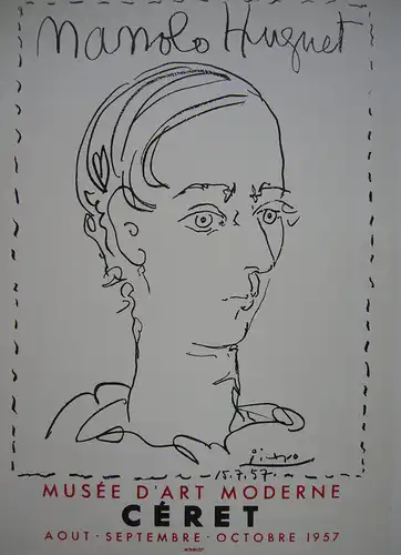 Pablo Picasso Manolo Huguet 1957 Orig Lithografie Maitres de l'Ecole 1959