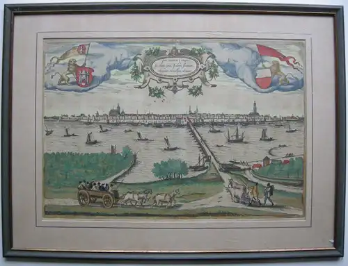Kampen Overijssel Niederlande altkolor Orig Kupferstich Braun Hogenberg 1581