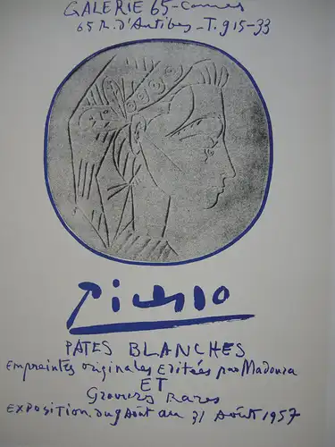 Pablo Picasso Pates Blanches 1957 Orig Lithografie Maitres de l'Ecole 1959