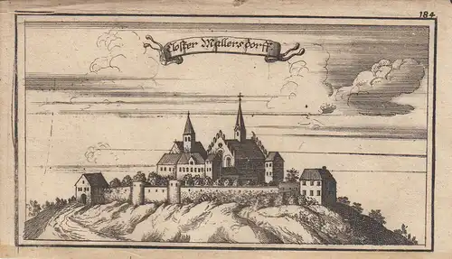 Kloster Mallersdorf Niederbayern Orig Kupferstich von Ertl 1690 Gesamtansicht