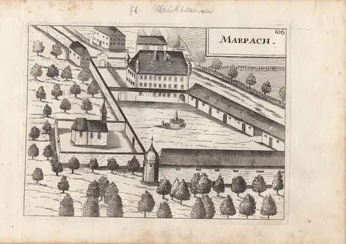 Marbach Ried Riedmark Niederösterreich Orig Kupferstich G. M. Vischer 1674