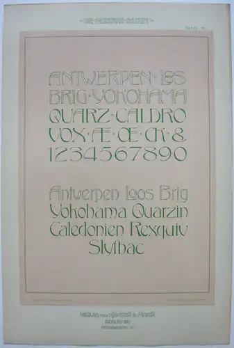 Antwerpen Loos Brig Schriften Orig Lithografie F. Schweinmanns Jugendstil 1900