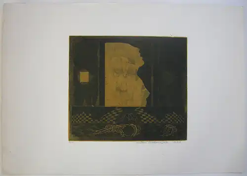 Rustan Badendieck (1942) Abstrakte Komposition signiert 1968 Probedruck