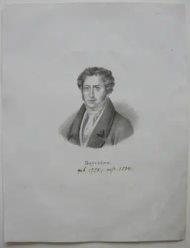 Francois-A. Boyeldieu  (1775-1834) franz Opernkomponist Orig. Lithografie 1850