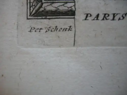 Paris Gesamtansicht Orig Kupferstich Peter Schenk 1710 Frankreich France