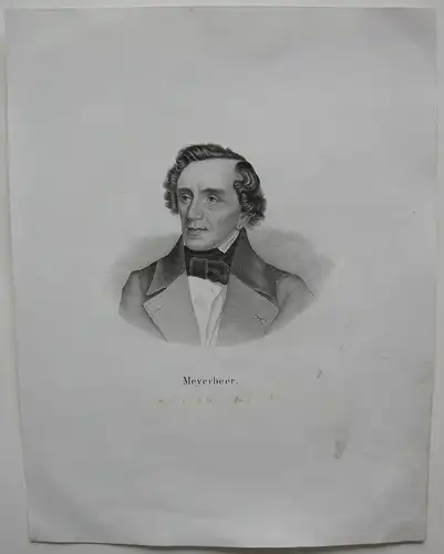 Giacomo Meyerbeer (1791-1864) deutscher Opernkomponist Orig. Lithografie 1850