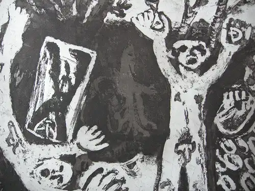 Klaus Fußmann (1938)  Figuren Orig Radierung 1981 signiert Probedruck