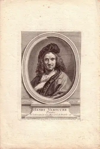 Henry Verscure Maler Peintre  Portrait Kupferstich 1720 Lepicié nachg Ipsum