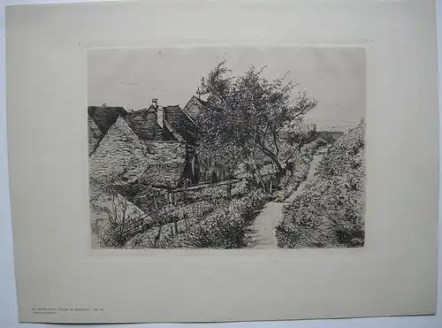 Carl Th. Meyer-Basel (1860-1932) Häuser Meersburg Bodensee Orig Radierung 1900