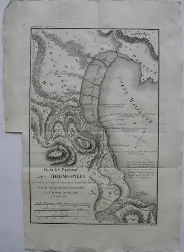 Griechenland Topographie Thermopylen Kupferstichkarte Bocage 1784 Antike Hellas