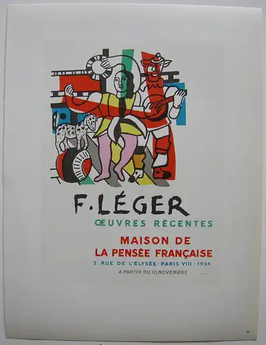 Fernand Léger Oeuvres Récentes Orig Lithografie 1954 Maitres de l'Ecole
