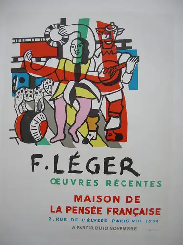 Fernand Léger Oeuvres Récentes Orig Lithografie 1954 Maitres de l'Ecole