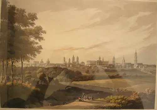 Berlin Gesamtansicht kolor Orig Aquatinta R. Bowyer 1814 gerahmt