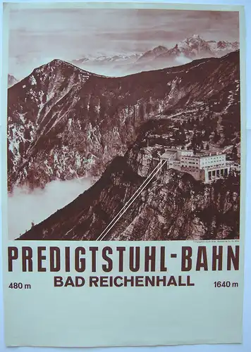 Plakat Tourismus Predigtstuhl-Bahn Bad Reichenhall Offset 1960