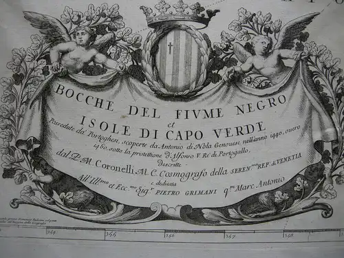 Cabo Verde Kapverdische Inseln Afrika altkolor Orig Kupferstichkarte 1677