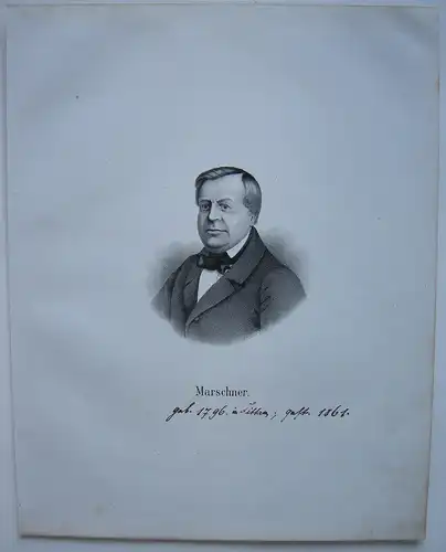Heinrich Marschner (1795-1861) deutscher Komponist Orig. Lithografie 1850