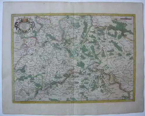 Sachsen Lausitz Meissen altkolor Orig Kupferstichkarte Mercator Hondius 1627